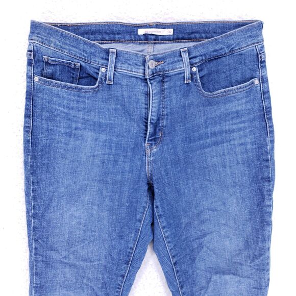 Levis 312 Jeans Denim Cotton Womens SZ 32 Blue Straight Stretch VTG Mid Rise 90s - Picture 2 of 11